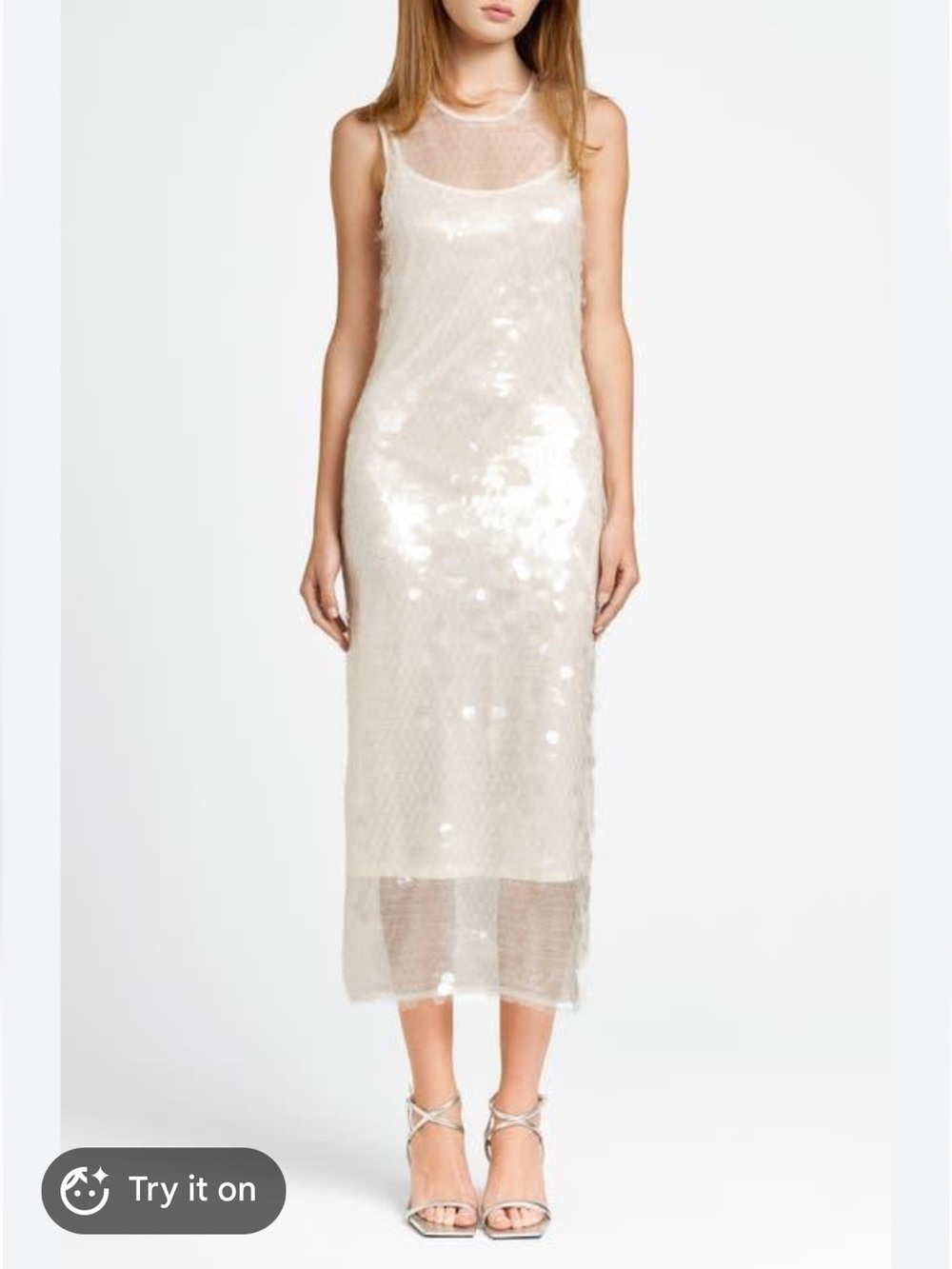 Wayf x Cherie Madeleine Danse Sequin Sleeveless Midi Dress size xl
